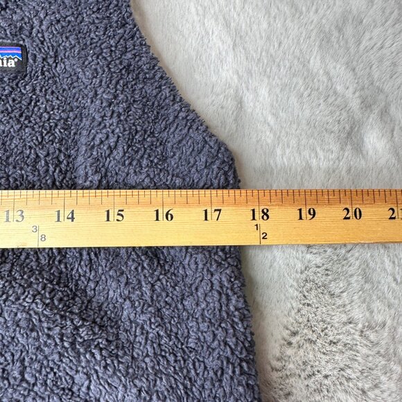 Patagonia Vest Womens Medium Los Gatos Smolder Blue Sherpa Fleece Warm - Picture 7 of 10